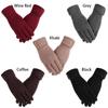 Women Thicken Winter Warm Plus Velvet Driving Mittens Touch Screen Gloves Skiing Gloves