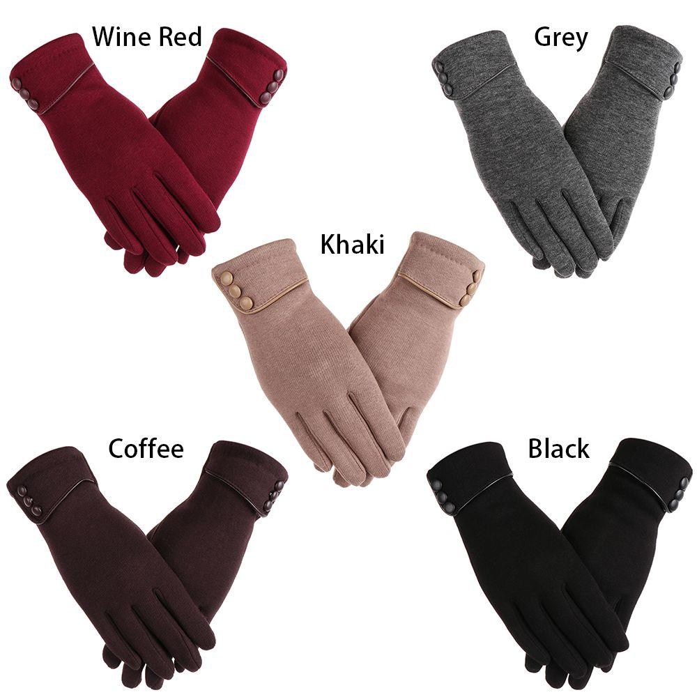 Women Thicken Winter Warm Plus Velvet Driving Mittens Touch Screen Gloves Skiing Gloves