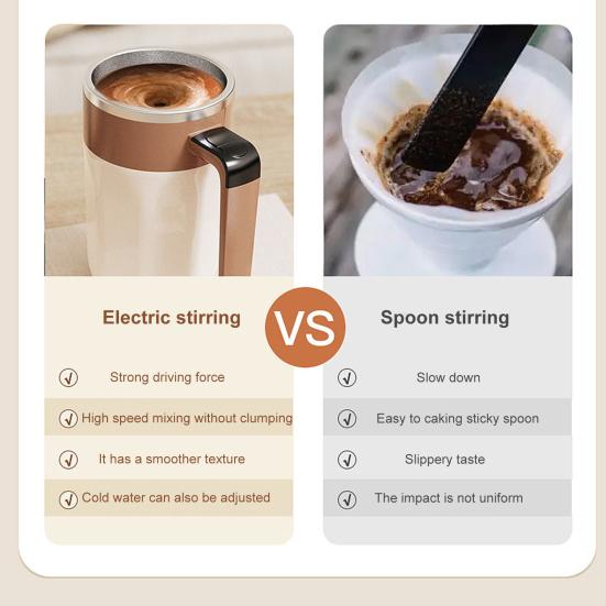 Магнитная электрическая кофейная кружка Магнитная саморазмешивающаяся кружка из нержавеющей стали для путешествий