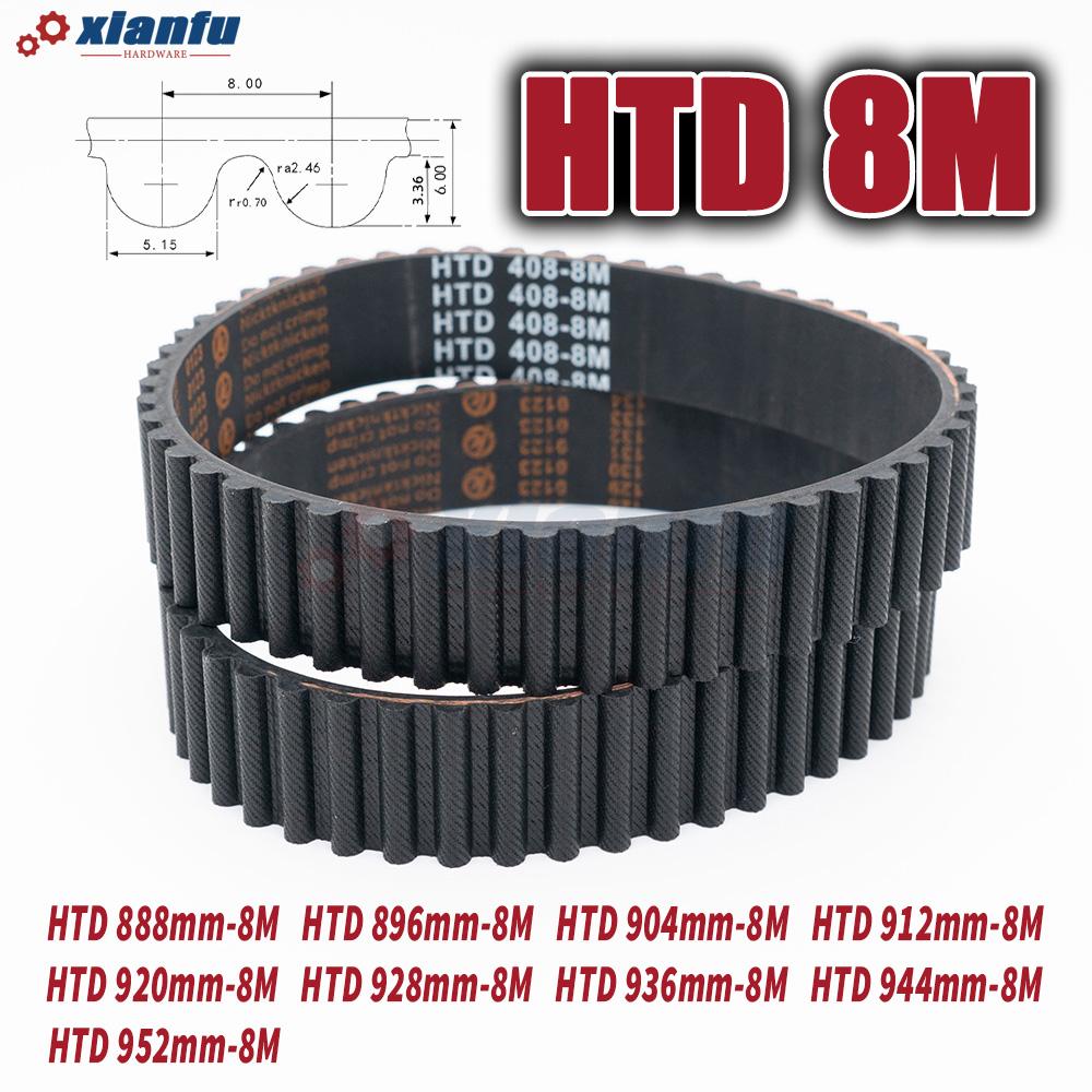 HTD 8M Rubber Timing Belt Perimeter 888 896 904 912 920 928 936 944 952mm HTD8M Machine Drive Transmission Width 10~50mm CNC 8M