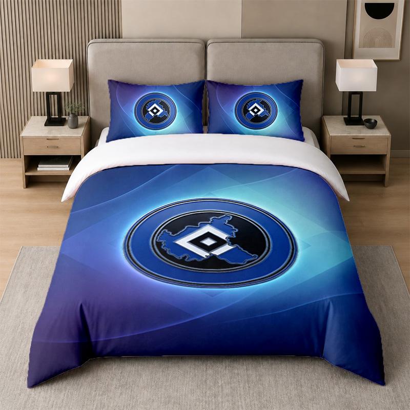 3Pcs Bedding SetHamburger SV Football Soft Bed Sheet and Two Pillowcases Home Bedroom Decor