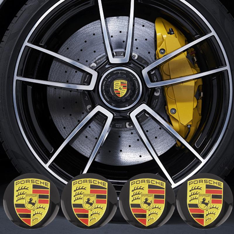 blbn4 4pcs 56MM For Porsche Panamera Macan Boxster Cayman Cayenne 911 718 Car Wheel Center Hub Cap Badge Logo Sticker Accessories
