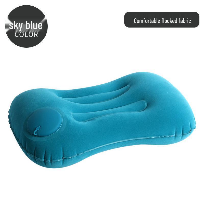 Автоматическая надувная подушка: Портативная уличная/домашняя поясничная и шейная поддержка для путешествий, офисного сна