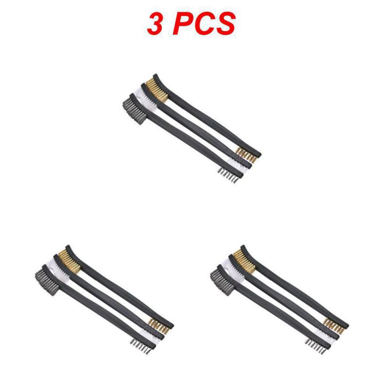 1~10 шт. Щетка из проволочной щетины для очистки сварочного шлака, мини-набор проволочных щеток, стальная/нейлоновая/латунная щетка для очистки металла от краски