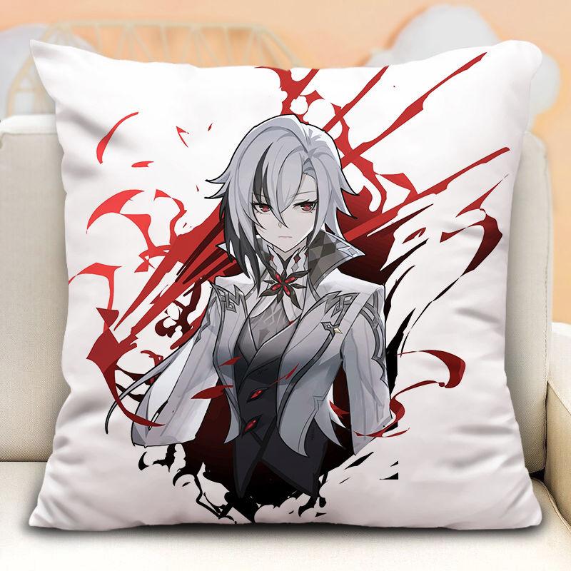 Наволочка с изображением слуги Арлекино из Genshin Impact, периферийные устройства в стиле аниме, наволочка на диванную подушку, наволочка на подголовник автомобиля
