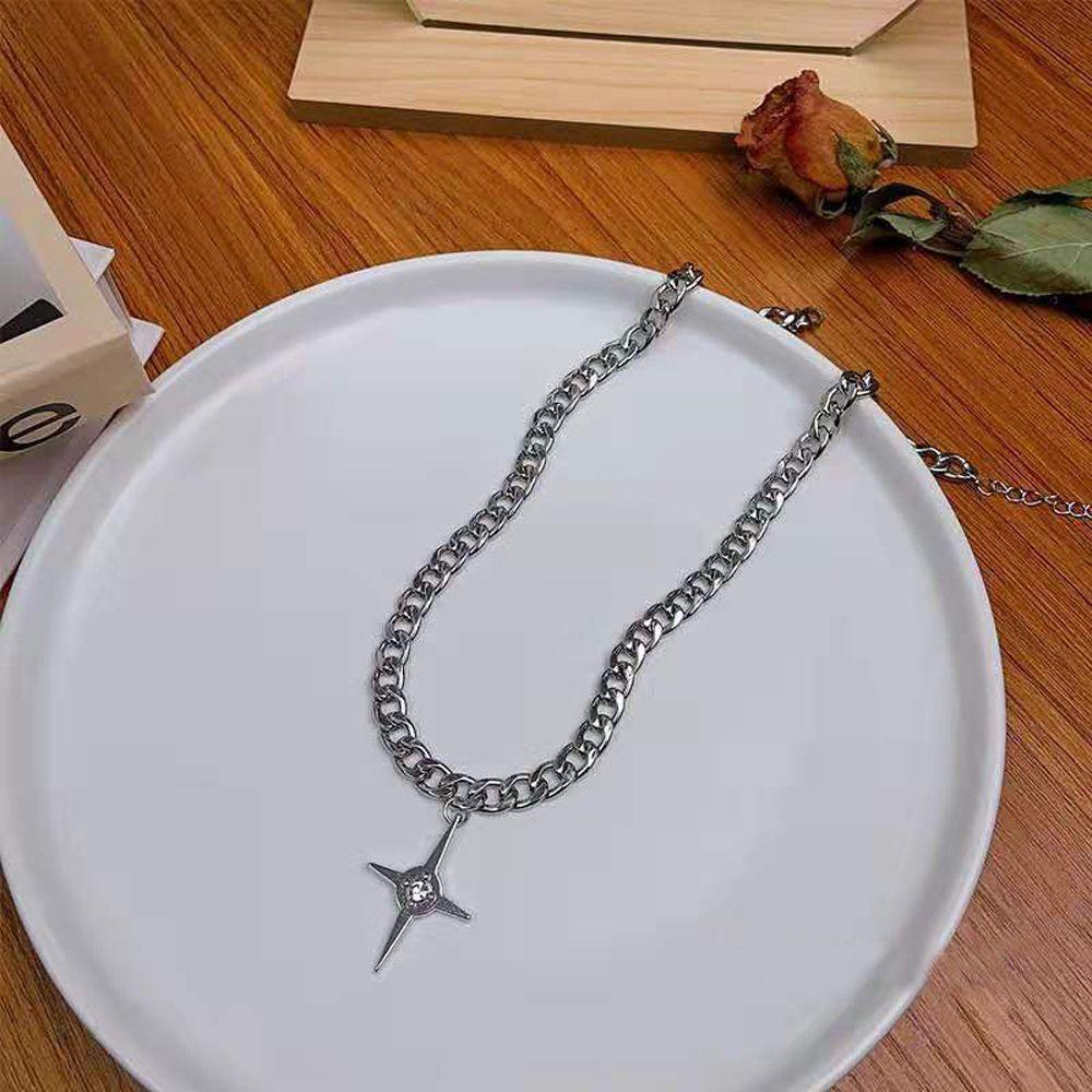 Cool Punk Choker Hiphop Fashion Cross Pendant Man Necklace Korean Style Necklace Clavicle Chain