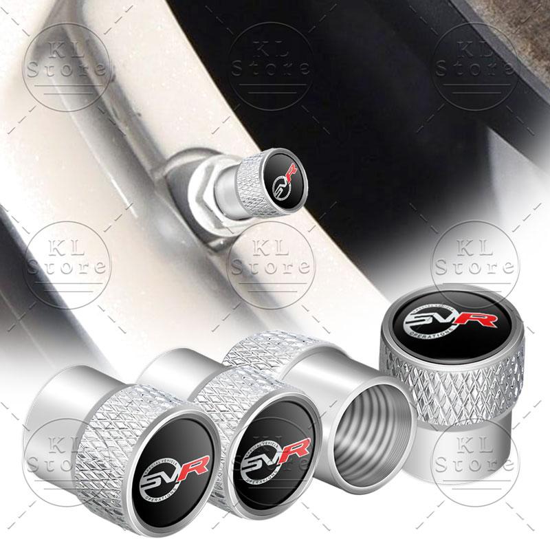 SV SVR Logo Car Tire Valve 4pcs Wheel Tire Valve Stem Dust Cap Cover For Discovery Freelander Land Rover Range Rover Evoque L322 YJ9