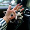 Crystal Bead String Stuffed Doll Pendant Lovely Car Key Ring Little Bear Keychain  Female