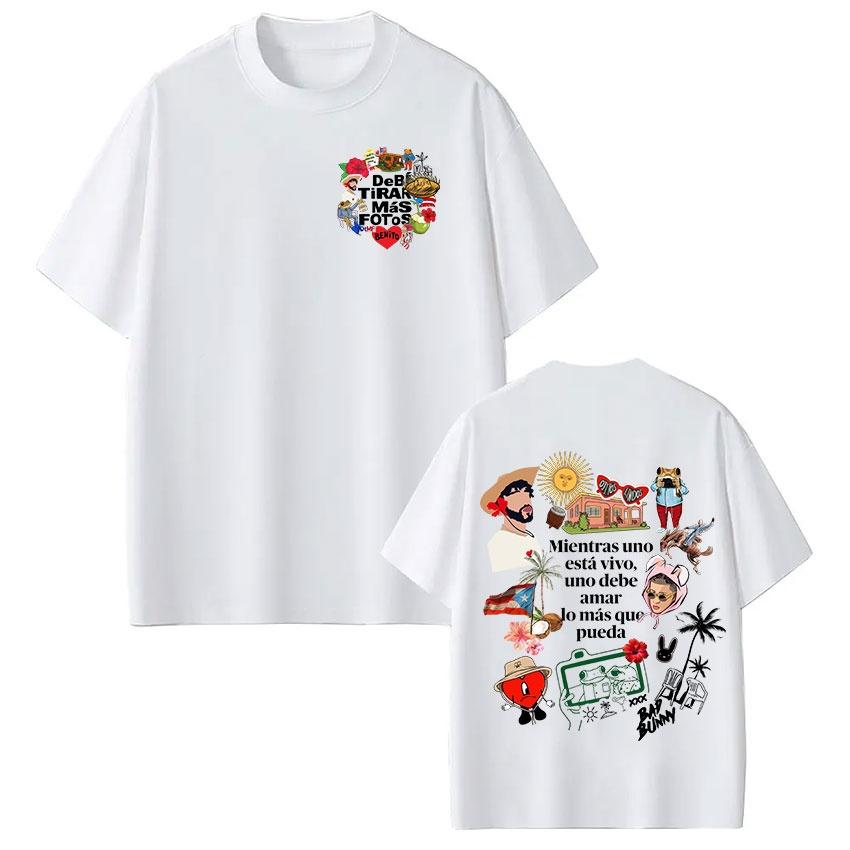 Summer Bad Bunny Rapper T-Shirt Men Women Fashion Casual Cotton Unisex Clothes Comfortable T Shirt Cheap Clothing Y2k Ins