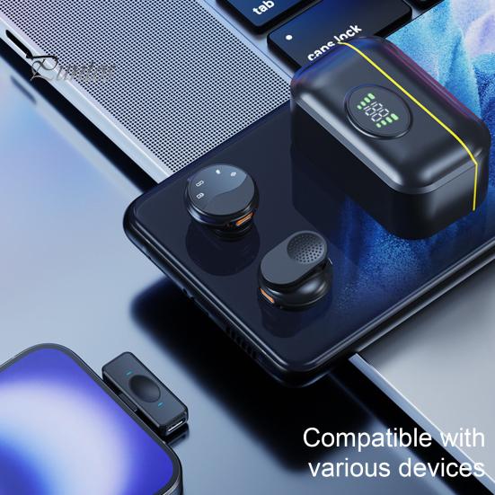 Беспроводной петличный микрофон с шумоподавлением, сверхчистый звук, 360-градусная запись, петличные микрофоны