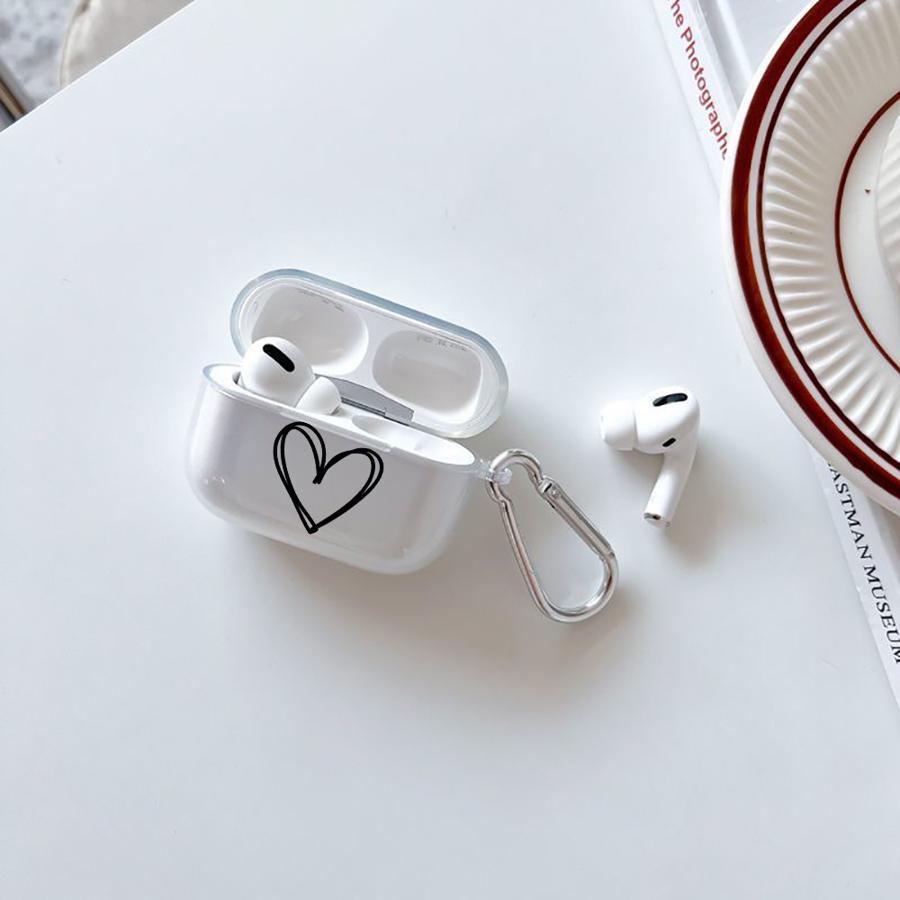 Милый и забавный чехол с сердечками для Airpods 3 2 Pro2 Pro Pro3 1 4 Прозрачные чехлы-накладки для наушников