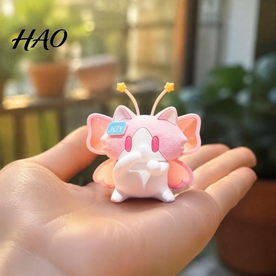 Novelty Cat Ornament for Birthday Cute 3D Printed Figurine, Cartoon Desk with Playful Mouth Covering Creative Gift Friends Design, Compact Dancing