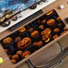 Retro Neon Halloween Ghost Pumpkins Purple Sky Moon Oversized Gaming Mouse Pad Non Slip Rubber Base Desk Mat For Computer Gamer