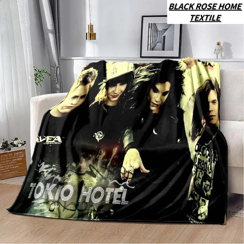 Модный художественный принт Tokio Hotel Рок-группа Плед Роскошная простыня для спальни Наружное путешествие Кемпинг Пикник Дневной перерыв Теплое покрывало Плед