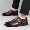 New Men's Cowhide Hollowed Out Business Leather Shoes English Korean Leather Office Breathable Hole Shoes Cool Leather Shoes