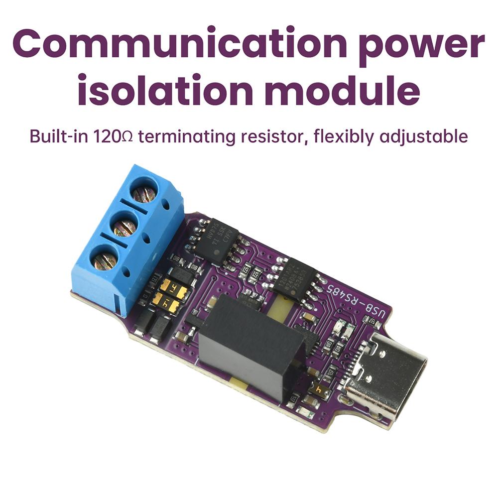 Модуль преобразования USB Type-C в RS485, последовательный порт, USB Type-C на 3-контактный 485-конвертер, на борту TVS и самовосстанавливающийся предохранитель