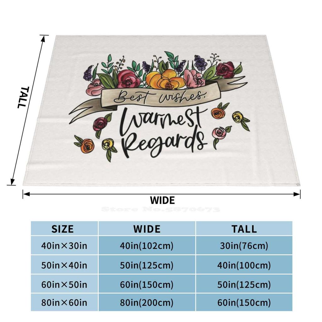Best Wishes , Warmest Regards New Arrival Fashion Leisure Warm Flannel Blanket Best Wishes Warmest Regards Comedy Tv Show