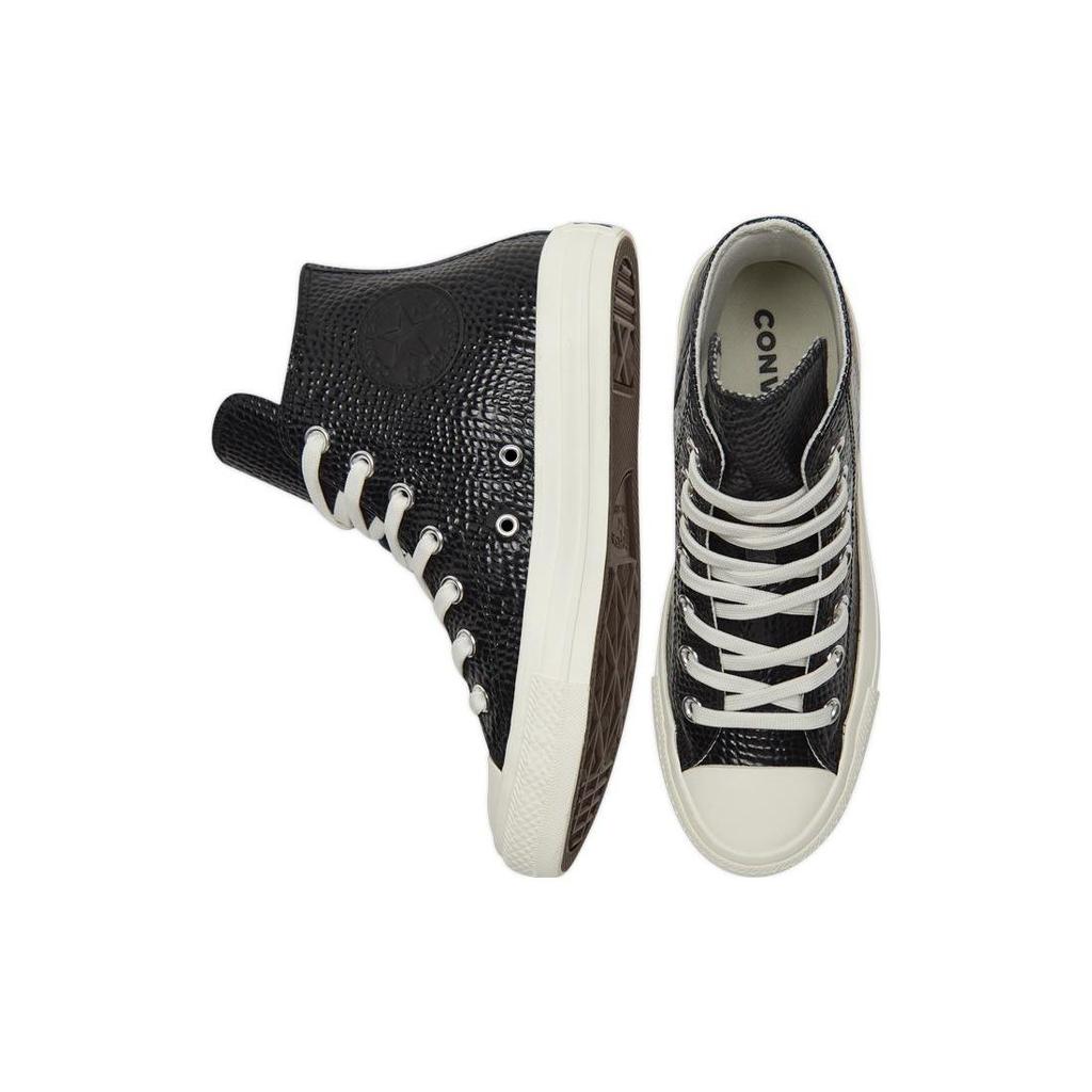 Converse Chuck Taylor All Star Кожаные Удобные Дышащие Нескользящие Прочные Высокие Кеды для Скейтбординга Женские Кроссовки Черные A04264C