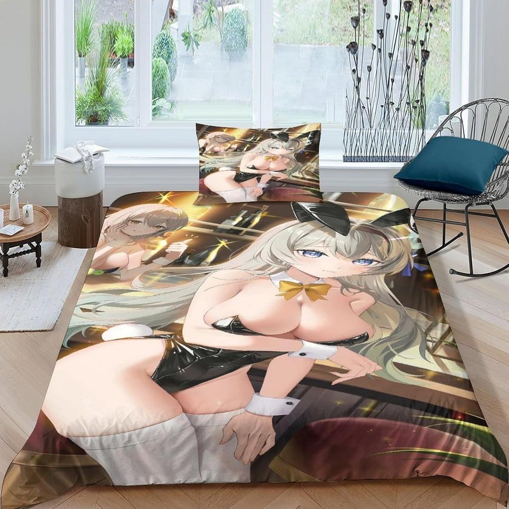 Полная и сексуальная девушка 3D-принт аниме девушка, девочка, мальчик, взрослый пододеяльник, простыня, молния и наволочка, мягкий ультраф