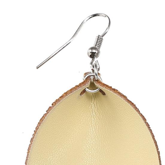 Серьги износостойкие из искусственной кожи в этническом стиле