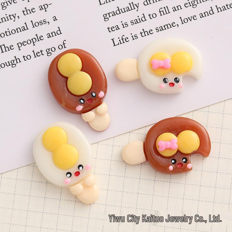 DIY Double Yolk Popsicle Simulation Food Toy - Resin Accessories for Hair Clips, Phone Cases, Water Cups, and Crocs Decor.