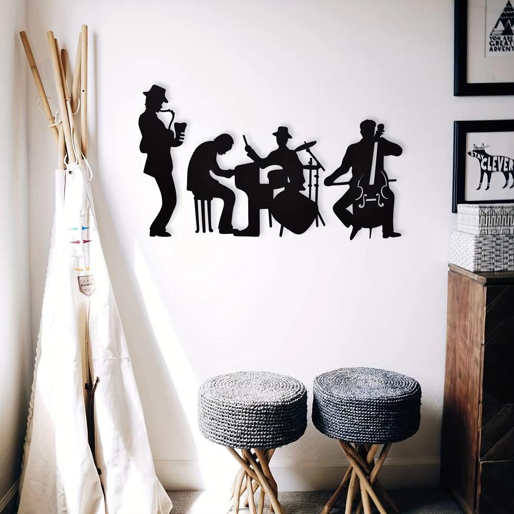 1 комплект музыкальных металлических настенных украшений в стиле джаз саксофон, стильный декор для домашнего интерьера, идеально подходит для любителей музыки