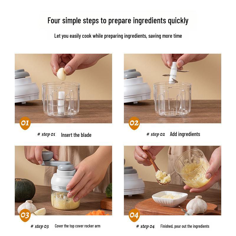 Wireless Multifunctional Garlic and Vegetable Cutter for Home Use