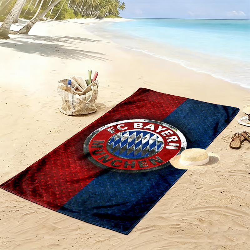 FC Bayern Munich: Passion Field beach towel Beach towel for vacation photos Outdoor camping swim Absorbent bath towel seaside printing beach Fashion