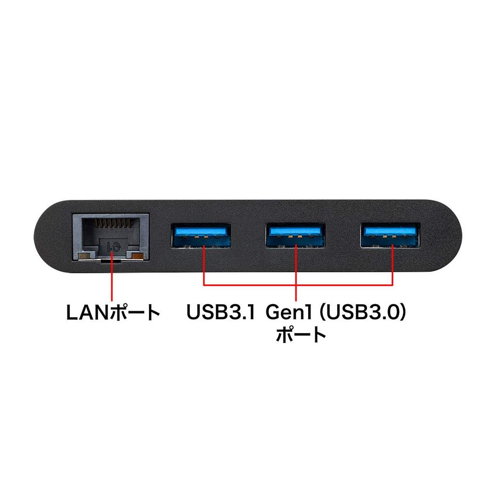 Sanwa Supply USB-хаб с LAN-адаптером Type-C USB-3TCH10BK