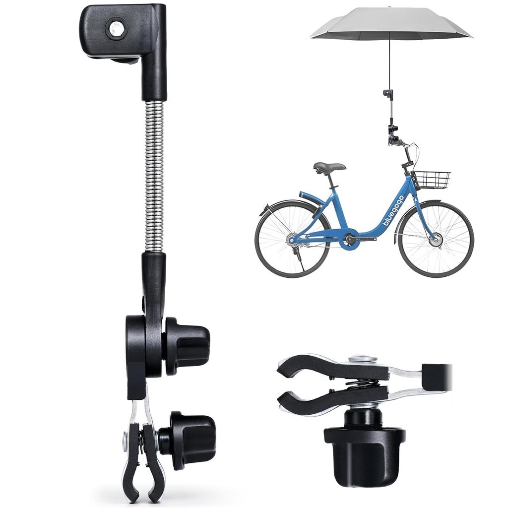 NEDIEA Велосипедный зонт Зонт для прогулочной коляски Велосипедный зонт от солнца Вращающийся Регулируемый Без сборки Легкий Держатель для зонта для Электрического и Рыболовного Держатель, Подставка,