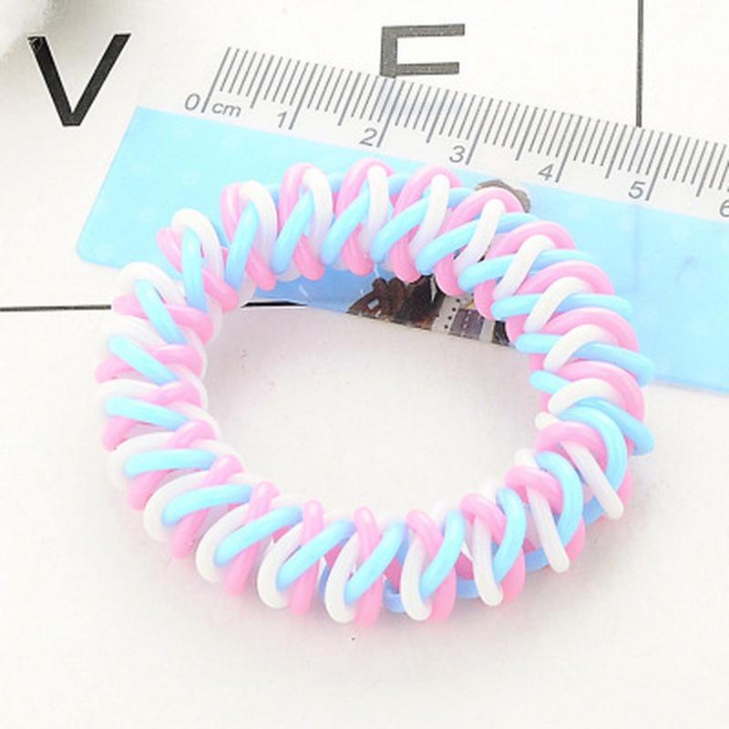 5pcs Braided Cord Phone Wires Hair Hair Accessories Women Rubber Bands Girl Rubber Donut Ponytail Haircut Gum(Random Color)