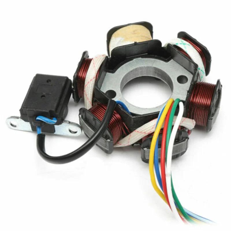 4 шт./компл. Гоночная катушка зажигания CDI Свеча зажигания Мопед Магнето Статор Для 49 50CC GY6 Скутер Двигатель На базе Скутеры Картинг Мопеды