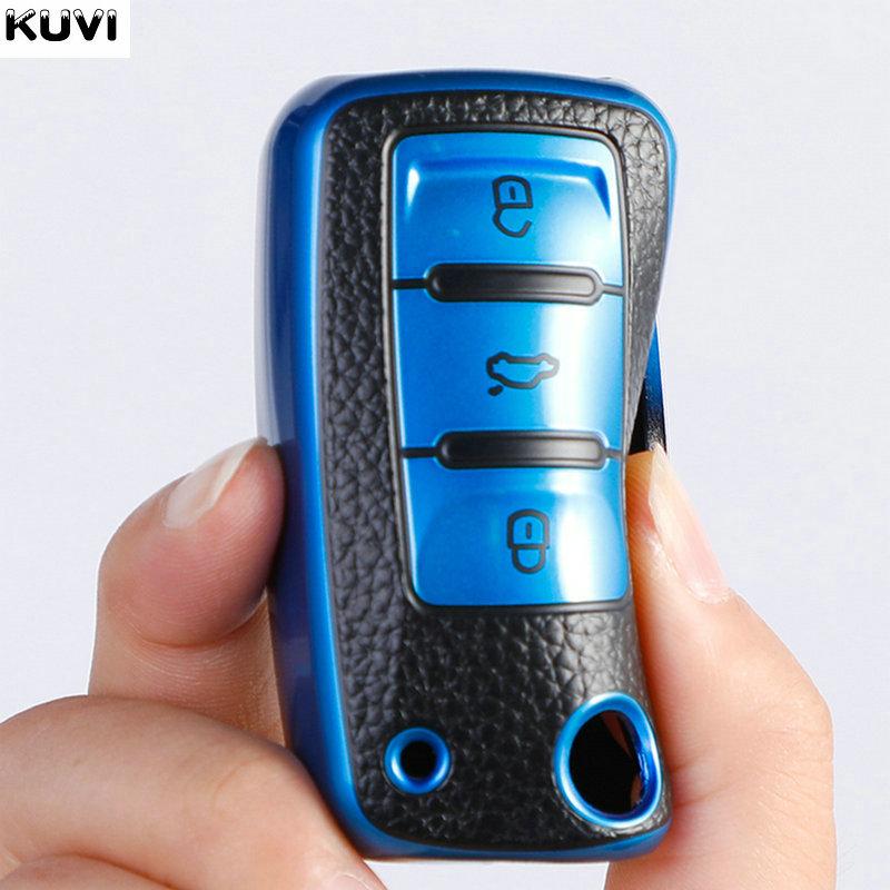 Кожаный TPU Чехол-брелок для ключей для VW Volkswagen Polo Tiguan Passat B5 B6 B7 Golf 4 5 6 MK6 Jetta Lavida Skoda Octavia Seat