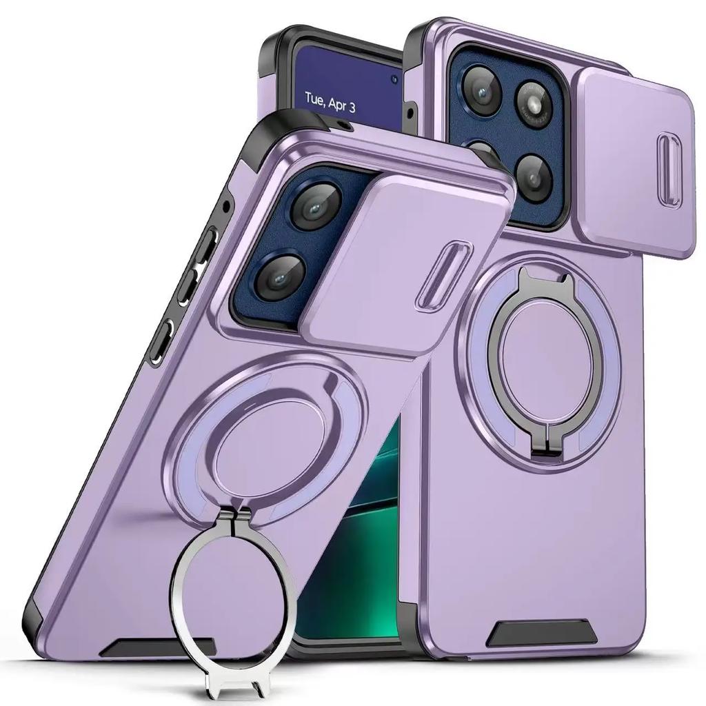 Противоударный магнитный чехол для телефона Motorola moto G 5G G Stylus Power play 5G 2025 Сдвижная защита камеры Кольцо-подставка Защитная крышка