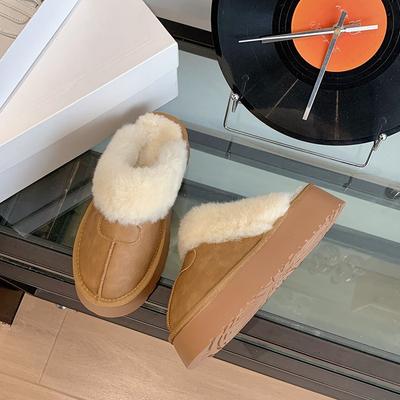 2025 новые зимние сапоги женские зимние меховые интегрированные пушистые туфли плюшевые на толстой подошве теплые верхняя одежда сумка голова полутапочки