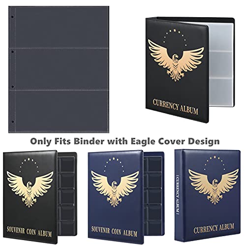 MUDOR 60-кармашковые страницы для хранения банкнот, материал ПП (ПВХ), Безкислотные, 3-кармановый держатель для банкнот, Листы-вкладыши для коллекционеров, Папки-вкладыши на 4 кольца