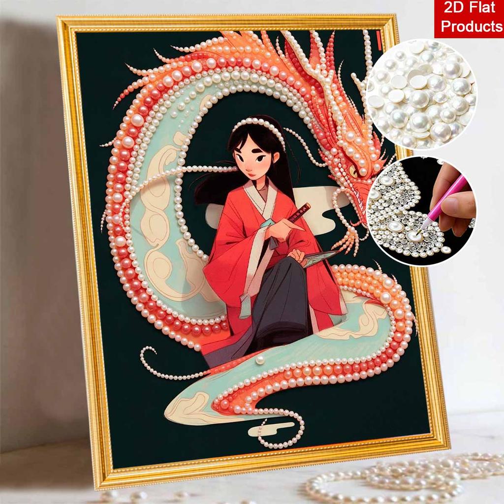 Disney Жемчужная живопись Мулан DIY Жемчужная живопись Искусство из драгоценных камней Жемчужная точечная живопись Картины-поделки Подарки для взрослых новичков Декор для дома