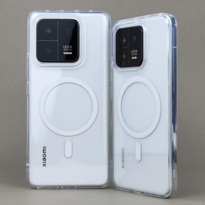 Прозрачный чехол для Magsafe для Xiaomi Mi 15 14 13 Pro Ultra 13T 14T Redmi Note 13 14 4G 5G Магнитный противоударный жесткий чехол