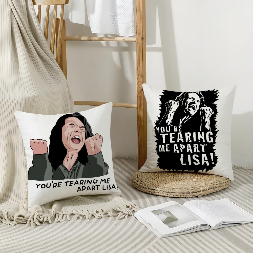 Чехол на подушку Room T-Tommy Wiseau, дышащий льняной чехол для подушки, приятный для кожи, домашний декор, наволочка на молнии