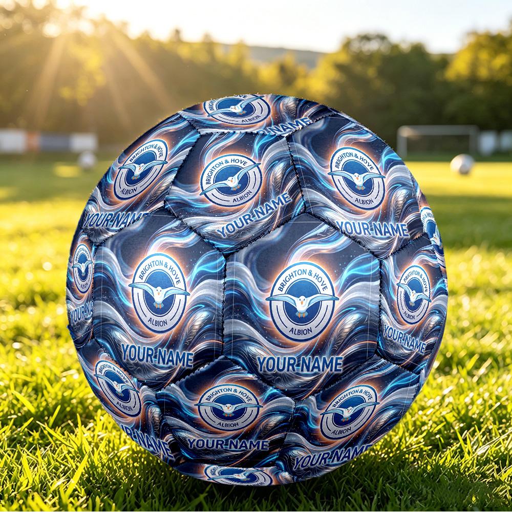 Personalized Size 5 Football Brighton & Hove Albion Football Pattern Outdoor Game Sports Ball Gift