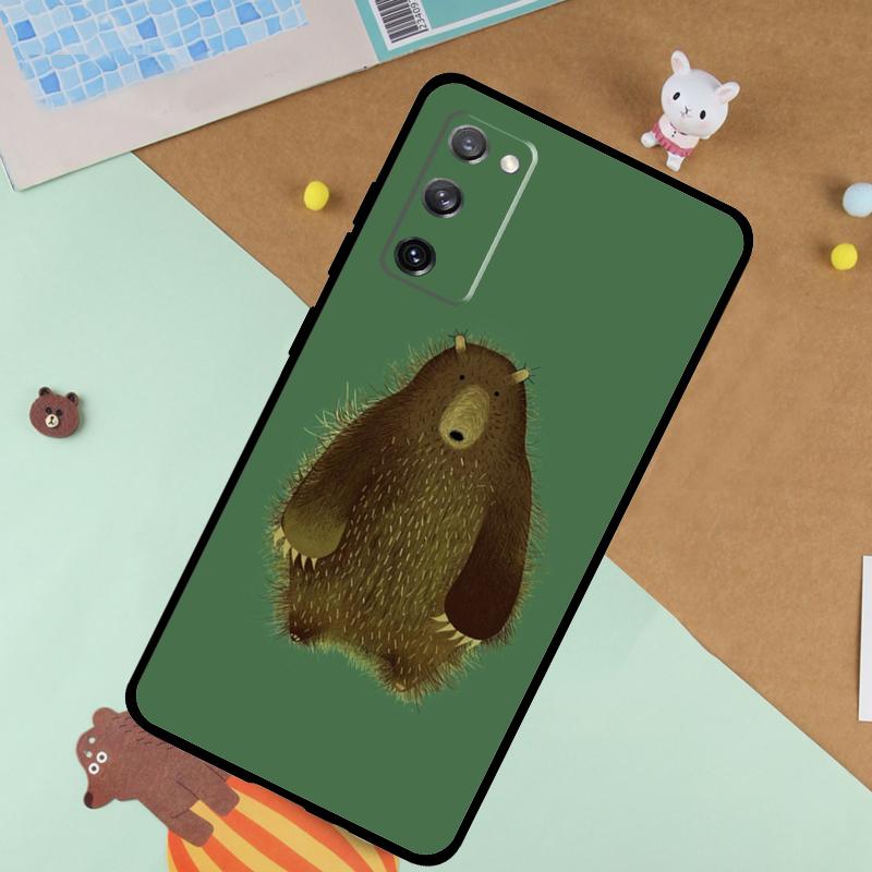 Мультяшный гризли Мягкий чехол для Samsung Galaxy S25 Ultra S9 S10 S20 S21 S22 S23 S24 Plus S24 FE Funda Чехол