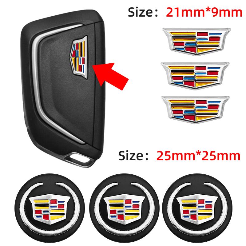 AABHP1 21mm/25mm Car Emblem Insignia Aluminum sticker Key Logo For Cadillac Escalade CTS ATS BLS XLR XTS STS XT4 CT4 XT5 CT5 XT6 CT6