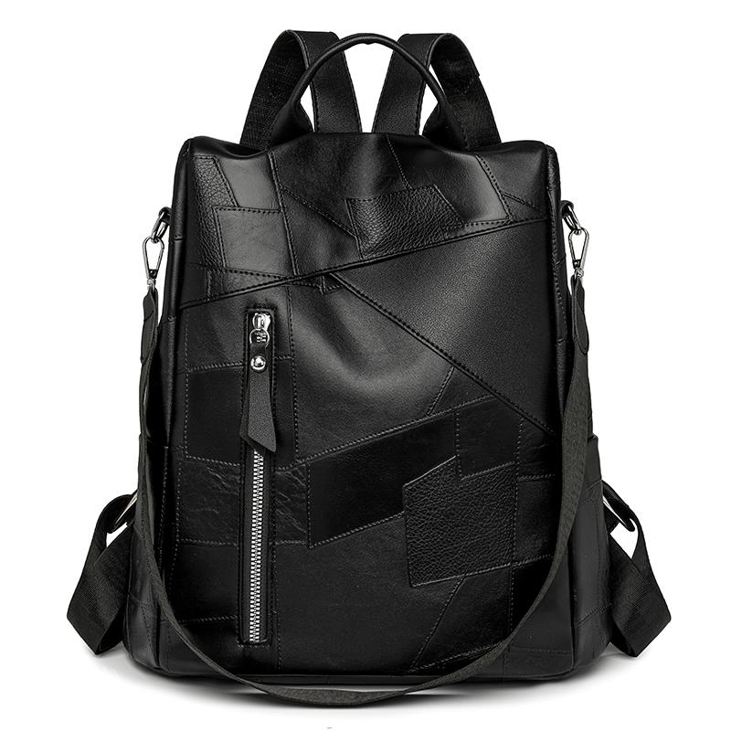 Soft Leather Backpack Large Capacity Backpack Women's Outdoor Travel Shoulder Bag Anti-Theft Bag