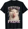 Cat Meme Certified Freak Eat Cement Cursed Cat Funny T-Shirt