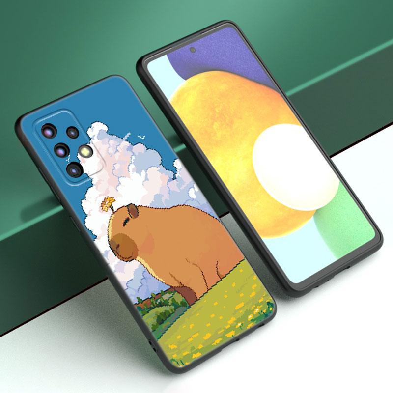Cute Cartoon Capybara Case For Samsung A13 A22 A24 A32 A23 A25 A34 A35 A52S A53 A54 A55 A73 5G A12 A14 A15 A31 A33 A50 A51 A72