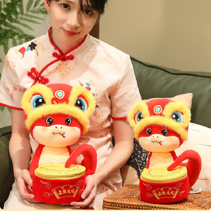 Adorable Plush Snake Doll Soft Pp Cotton Year Of The Snake Zodiac Gift For Kids