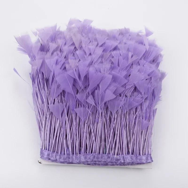 2Meters Colored Turkey Feathers On Tape Tassel Fringe Trim Decoration White Black Ribbon Sewing Dress Flecos Handicrafts Decor