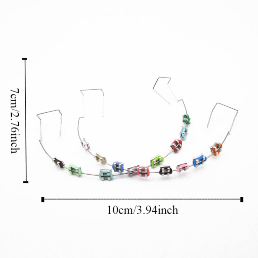 1 pair Colorful Orthodontic Ligature Ties with Metal Wires Metal Bracket Teeth