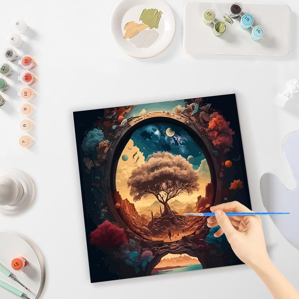 Рамка акриловая картина по номерам для взрослых наборы дерево ручная роспись современная картина для домашнего декора 40x40