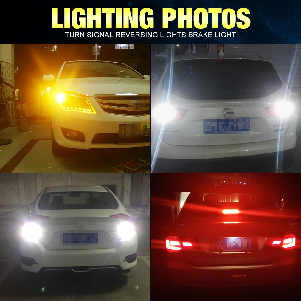 2 шт. 1156 BA15S P21W светодиодные лампы BAU15S PY21W 1157 BAY15D P21/5W светодиодные лампы T20 7443 W21/5W 7440 W21W WY21W 12V белый красный янтарный автомобильный свет указатель поворота авто